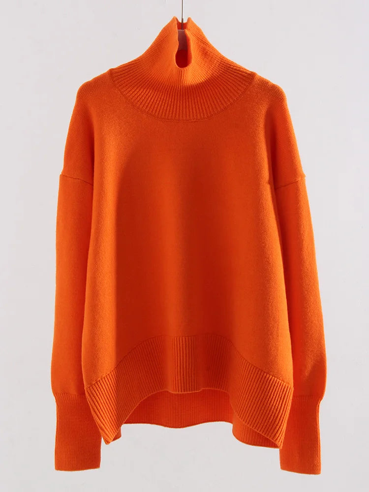Winter Clothes Brown Sweaters Women Oversize Turtleneck Warm Pullovers Thick Sweaters For Women Oversized Sweater White Jumpers