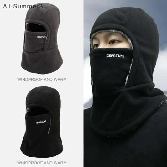 Fleece Balaclava Cycling Cap Cold-proof Windproof Warm Hood And Hat Thicken Thermal Ski Windproof Cap Women Men