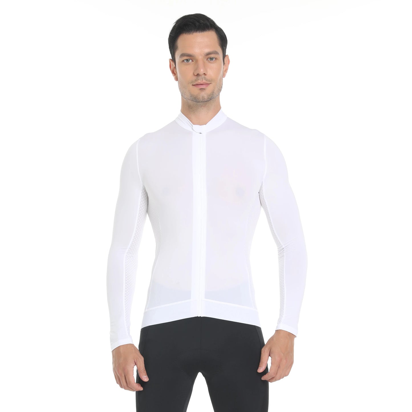 HISERWA Men Cycling Jersey Long Sleeve Pro Aero Slim Fit Cycling Jersey MTB Road Bike Clothing Breathable Quick Dry Shirts Tops