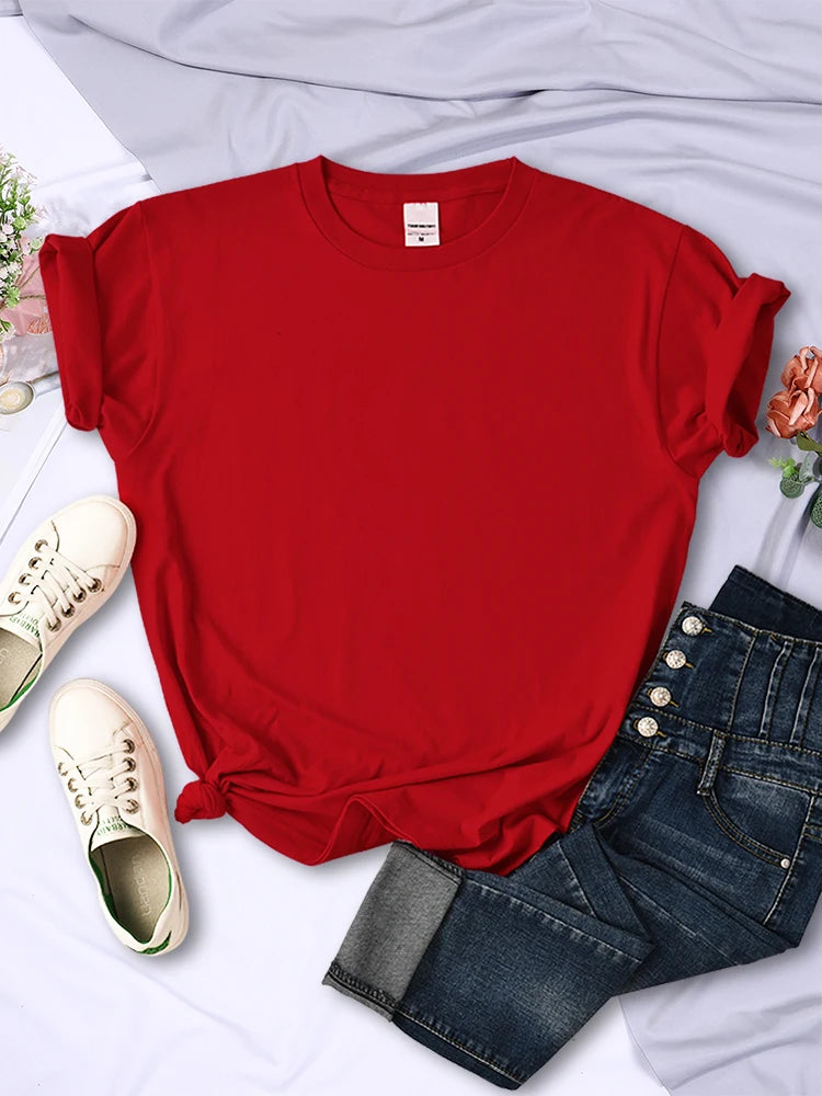 Summer Women Solid Color T-Shirts Comfortable All-Match Multicolor Clothes Loose O-Neck Short Sleeve Tees Casual Female Tops