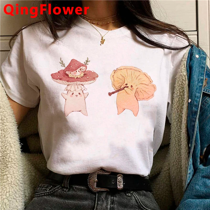 Kawaii Mushroom clothes women kawaii harajuku vintage t shirt graphic tees women streetwear