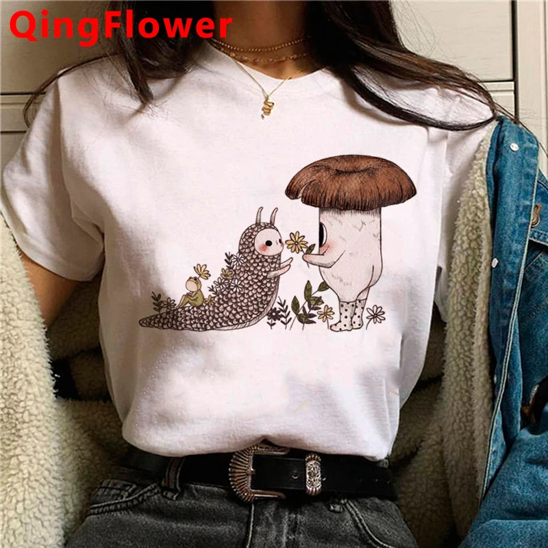 Kawaii Mushroom clothes women kawaii harajuku vintage t shirt graphic tees women streetwear
