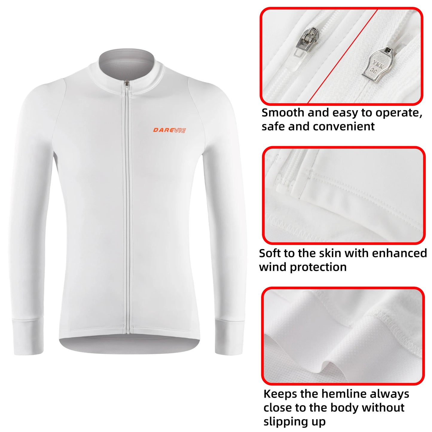 DAREVIE Man Cycling Maillot Winter Keep Warm Pro Level Cycling Jersey Anti UV Soft Thermal Anti Slip Men's Cycling Clothing