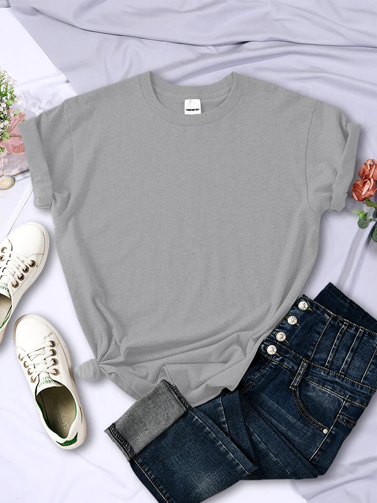 Summer Women Solid Color T-Shirts Comfortable All-Match Multicolor Clothes Loose O-Neck Short Sleeve Tees Casual Female Tops