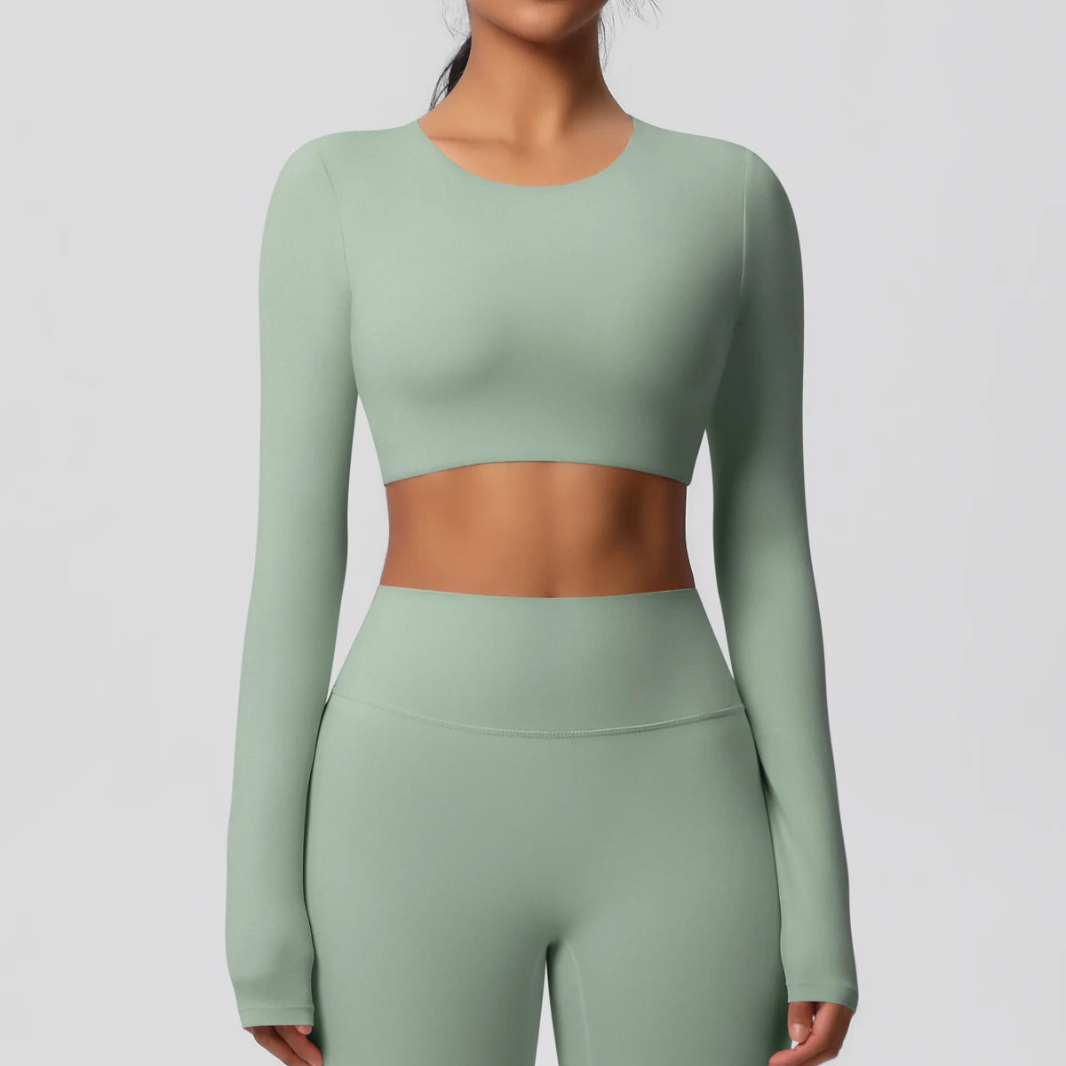 Yoga Shirts For Women Long Sleeve With Padded Fitness Running Gym Clothes Workout Dry Fit Breathable High Elastic Sports Top