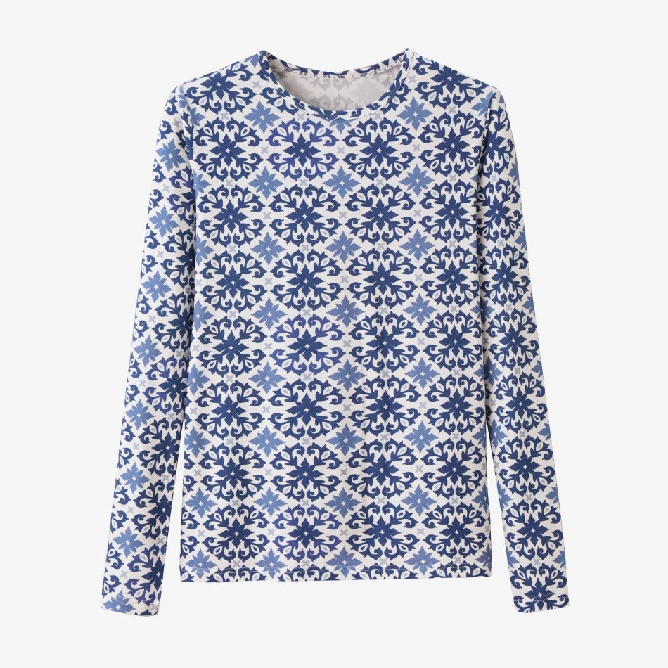 AS SS26 Print modal basic t shirt tops woman clothes high stretch fabric fitted-closed design lady wear