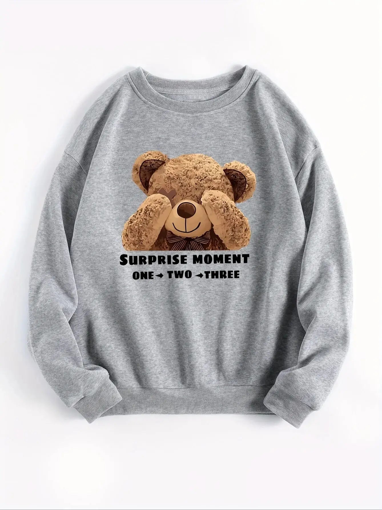 CLoose Sweatshirt Casual Long Sleeve Women Autumn and winter  Cartoon Bear Comfortable Pullover Crewneck Loose Female Clothes