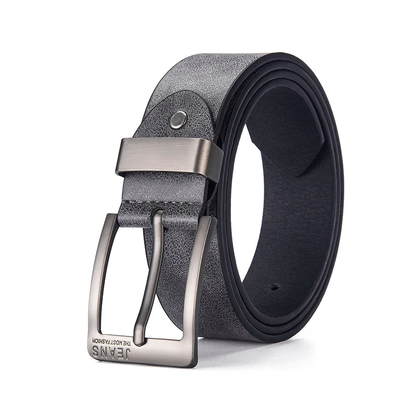 New Men's High-Quality PU Leather Belt Metal Pin Buckle Belt Leisure Business Waistband Fashionable Male Accessory Designer Belt