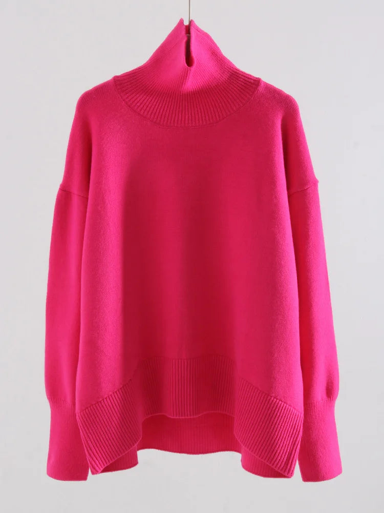 Winter Clothes Brown Sweaters Women Oversize Turtleneck Warm Pullovers Thick Sweaters For Women Oversized Sweater White Jumpers