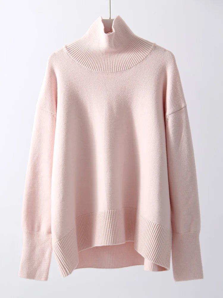Winter Clothes Brown Sweaters Women Oversize Turtleneck Warm Pullovers Thick Sweaters For Women Oversized Sweater White Jumpers