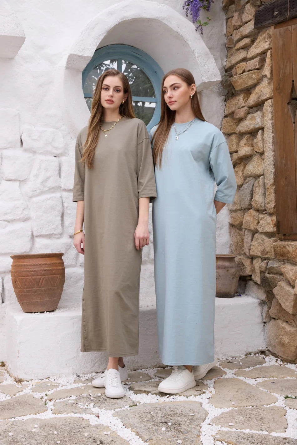 AS SS26 Fashion loose T-shirt dress + V neck T-shirt  + skirt  set casual style  woman clothes