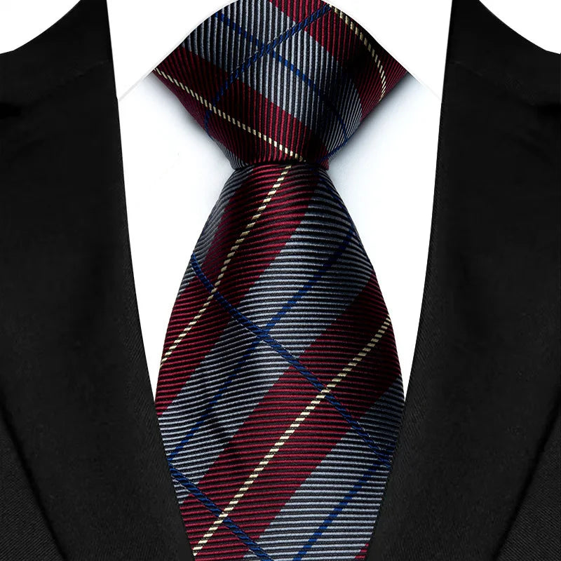 New Design Wedding 8CM Men Tie Dark Red Striped Paisley Flower Neckties For Men Business Party Groom Collar Accessories Gift