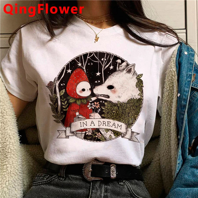 Kawaii Mushroom clothes women kawaii harajuku vintage t shirt graphic tees women streetwear