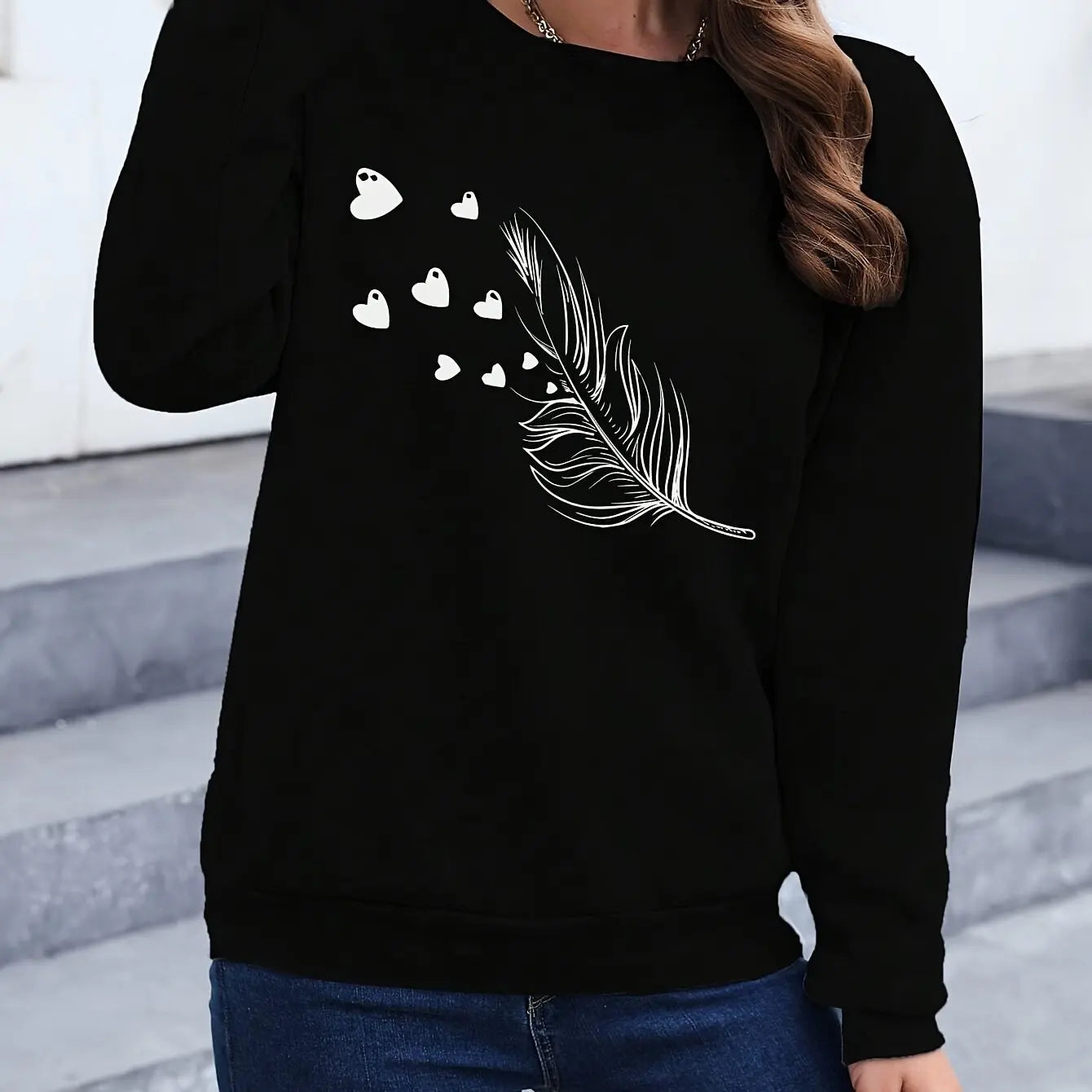 Loose Sweatshirt Casual Long Sleeve Women Autumn and Winter  Comfortable Pullover Crewneck Loose Female Clothes Graphic Y2K Top