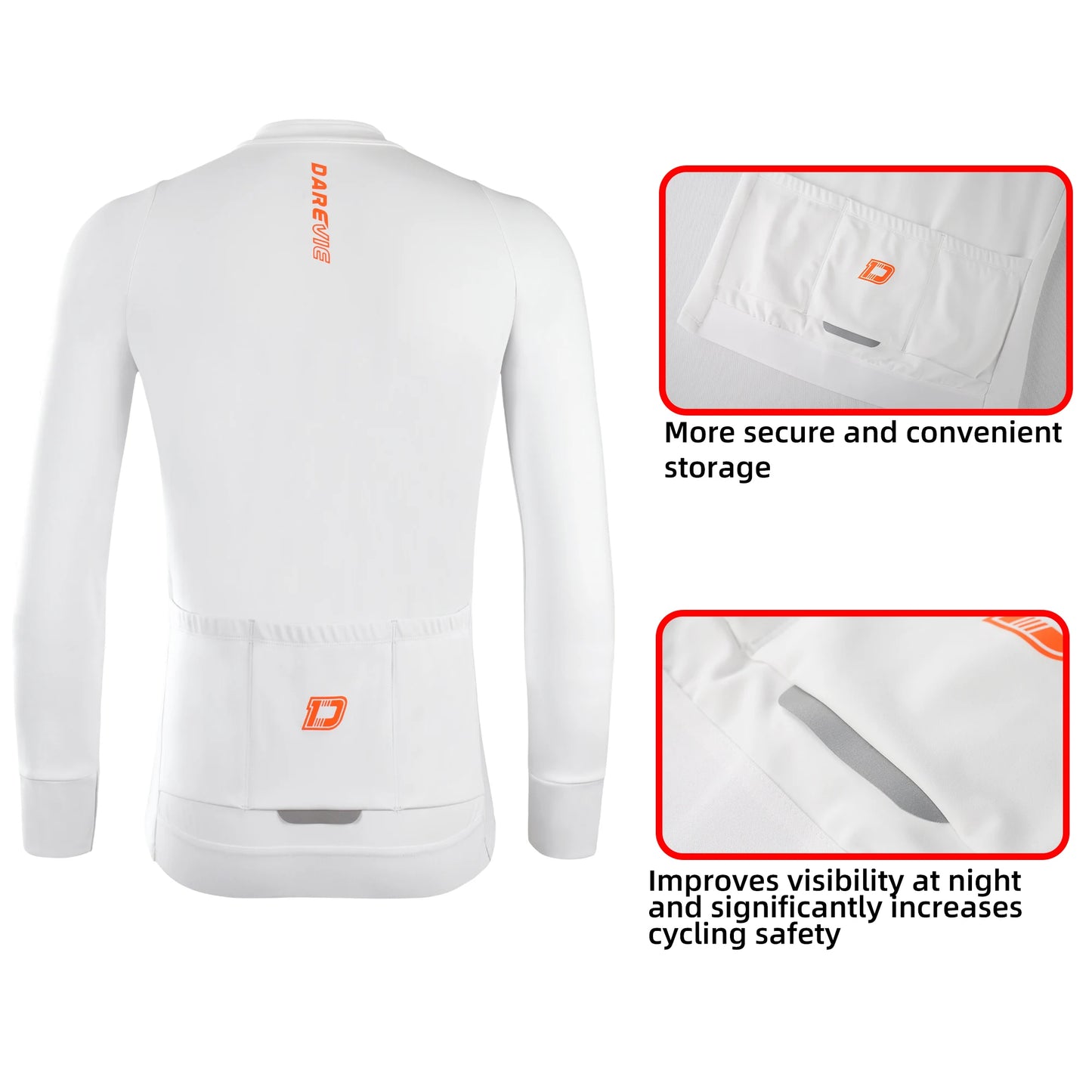 DAREVIE Man Cycling Maillot Winter Keep Warm Pro Level Cycling Jersey Anti UV Soft Thermal Anti Slip Men's Cycling Clothing