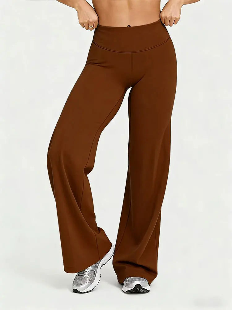 Women's Nude Feel Casual Straight Leg Pants Soft Slim Fit Wide Leg Yoga Trousers Running Gym Active Long Pants Plus Size Clothes