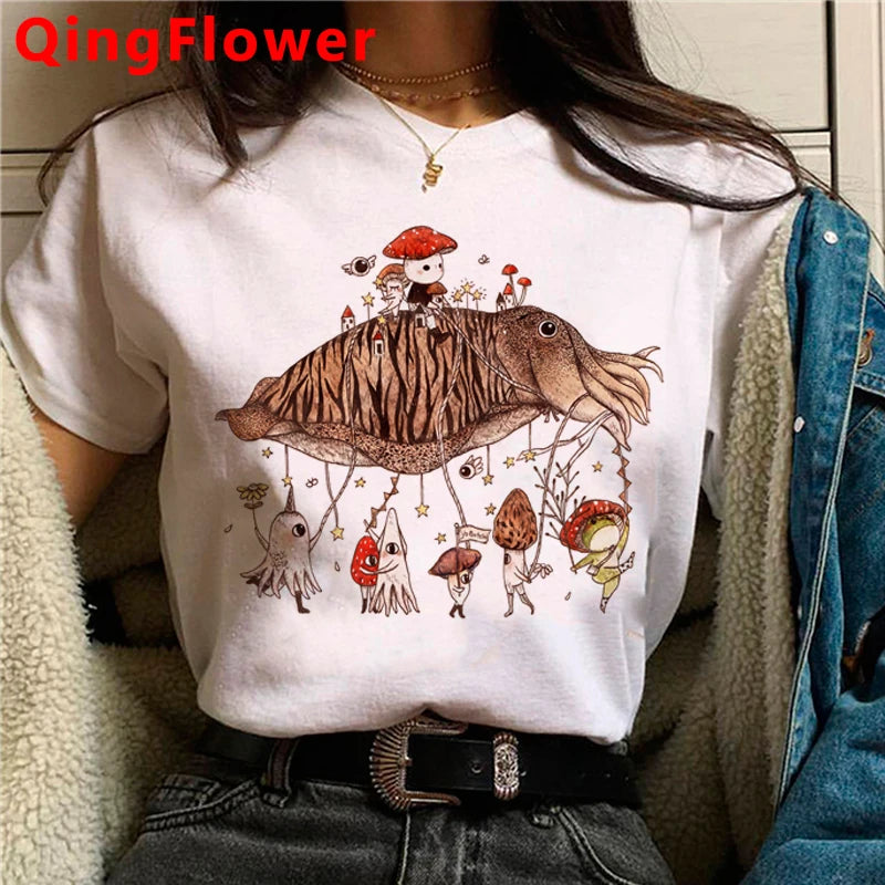 Kawaii Mushroom clothes women kawaii harajuku vintage t shirt graphic tees women streetwear