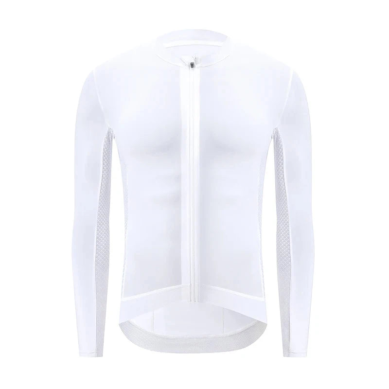HISERWA Men Cycling Jersey Long Sleeve Pro Aero Slim Fit Cycling Jersey MTB Road Bike Clothing Breathable Quick Dry Shirts Tops