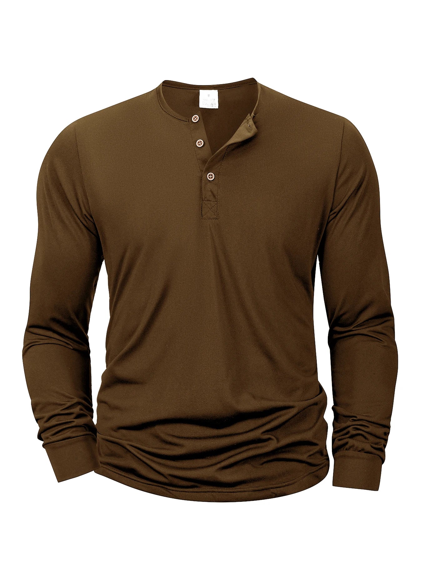 Mens Long Sleeve Henley Neck T-shirt Slim Fit Bottoming Tshirt Casual Button Shirt Comfortable Fitness Tee Cozy Top