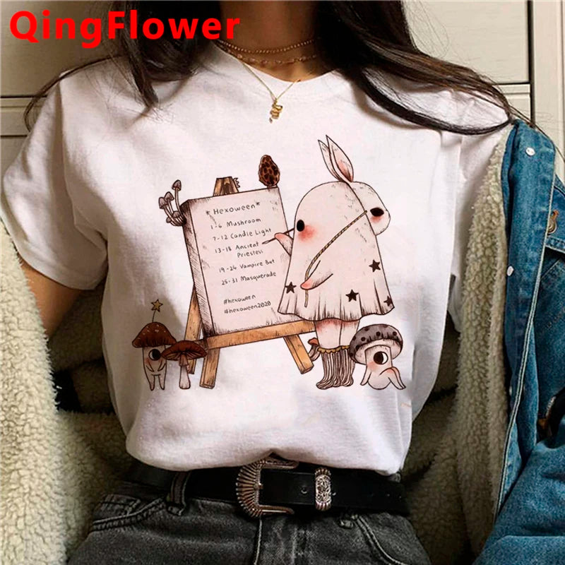 Kawaii Mushroom clothes women kawaii harajuku vintage t shirt graphic tees women streetwear