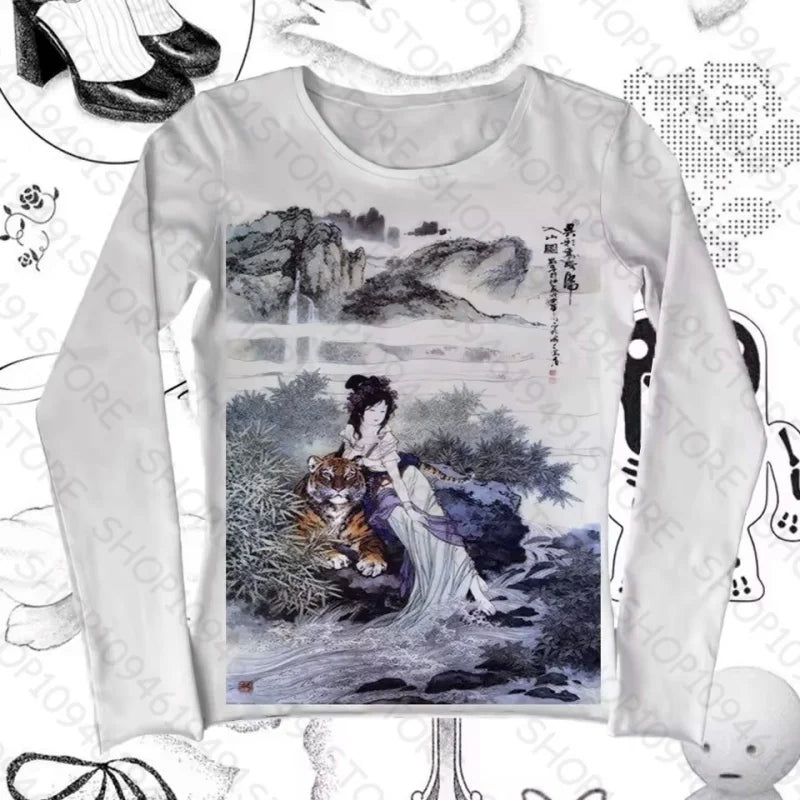 Star Girl Y2k Tops Harajuku Grunge Clothes for Women Kpop Goth Emo Crop Top Women Long Sleeve Trashy Y2k 2000s Women's T-shirts