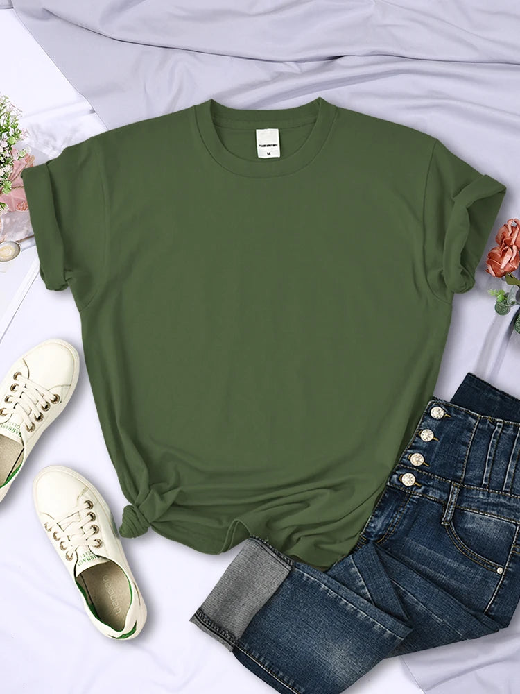 Summer Women Solid Color T-Shirts Comfortable All-Match Multicolor Clothes Loose O-Neck Short Sleeve Tees Casual Female Tops
