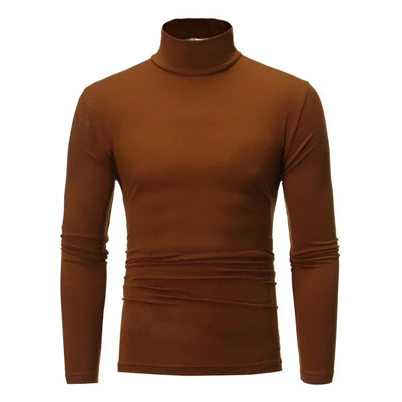 Spring Autumn Thin Men Pullovers Sweaters Turtleneck Knitted Sweater for Men Warm Clothing Male Sweaters Full Black White Tops