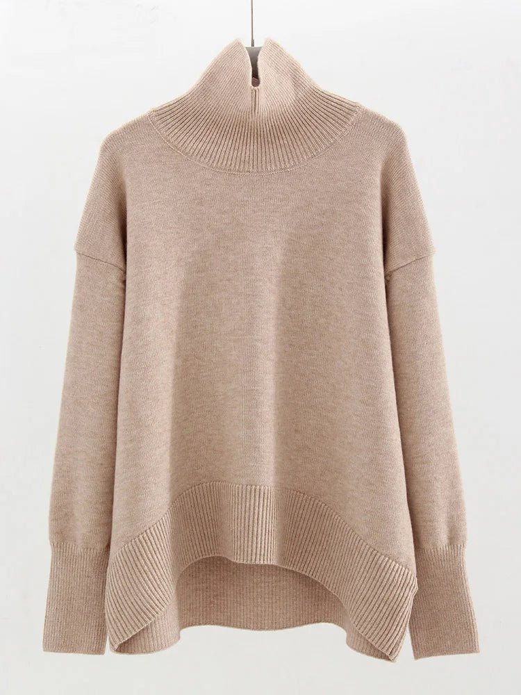 Winter Clothes Brown Sweaters Women Oversize Turtleneck Warm Pullovers Thick Sweaters For Women Oversized Sweater White Jumpers