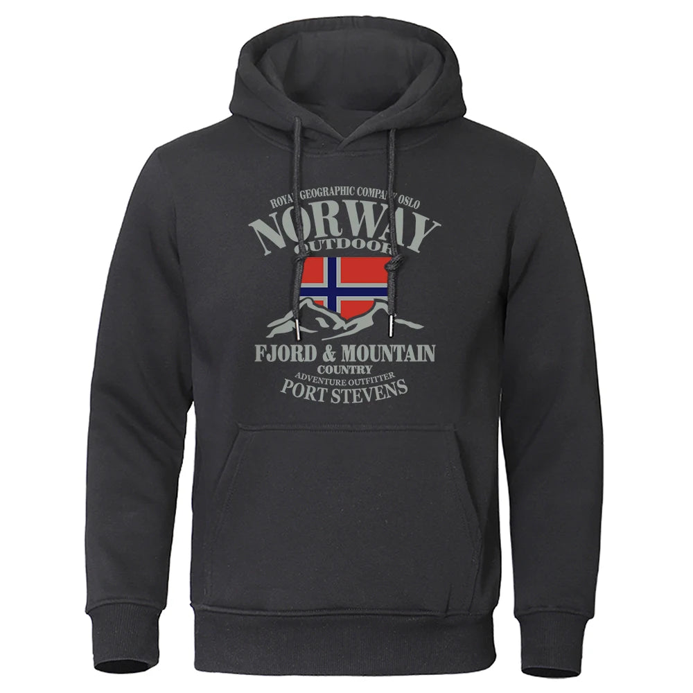 Norway FjordFashion High Quality Hoody Oversize Casual Mountain Hoodies For Men Autumn Street S-Xxl Hoodie Loose  Clothing Women
