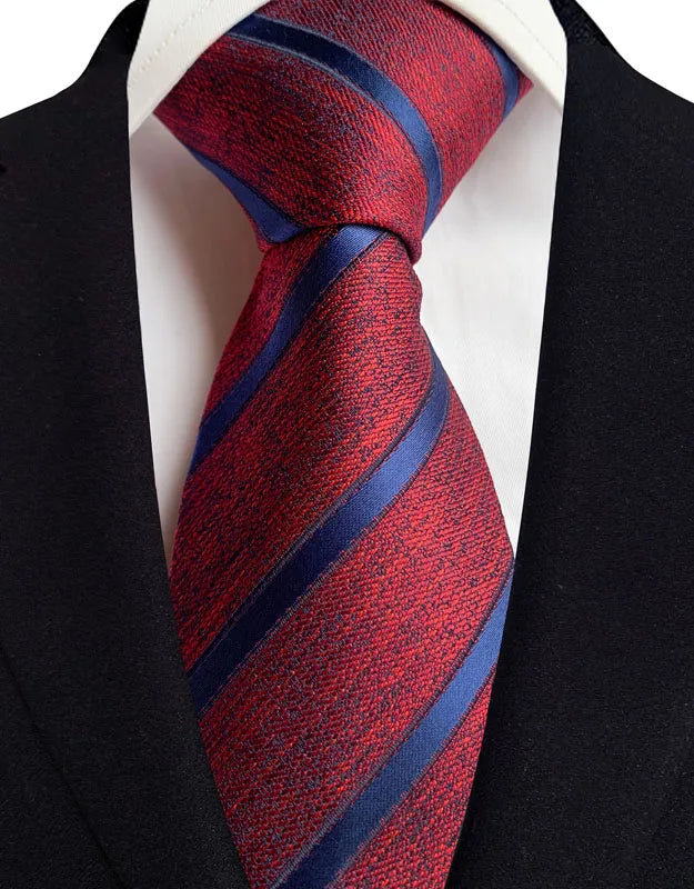 New Design Wedding 8CM Men Tie Dark Red Striped Paisley Flower Neckties For Men Business Party Groom Collar Accessories Gift