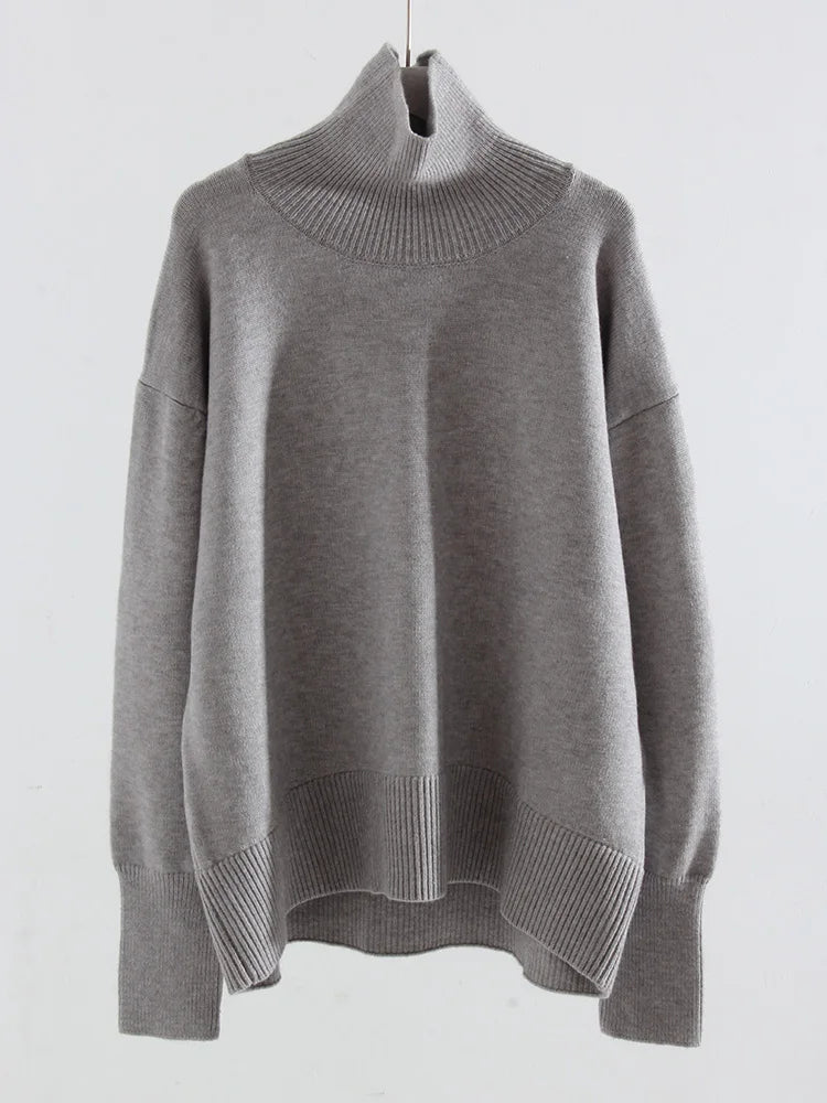 Winter Clothes Brown Sweaters Women Oversize Turtleneck Warm Pullovers Thick Sweaters For Women Oversized Sweater White Jumpers