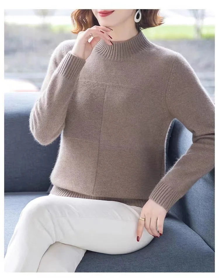 Pull Hiver Femme New Half High Collar Knitting Warm Sweater Clothes For Women Autumn Winter Wool Knitwears Bottoming Tops Female