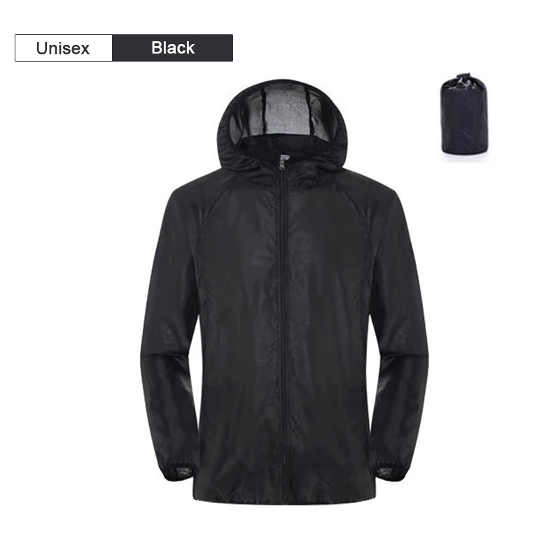 JNLN Camping Rain Jacket Men Women Waterproof Sun Protection Clothing Fishing Hunting Clothes Quick Dry Windbreaker With Pocket