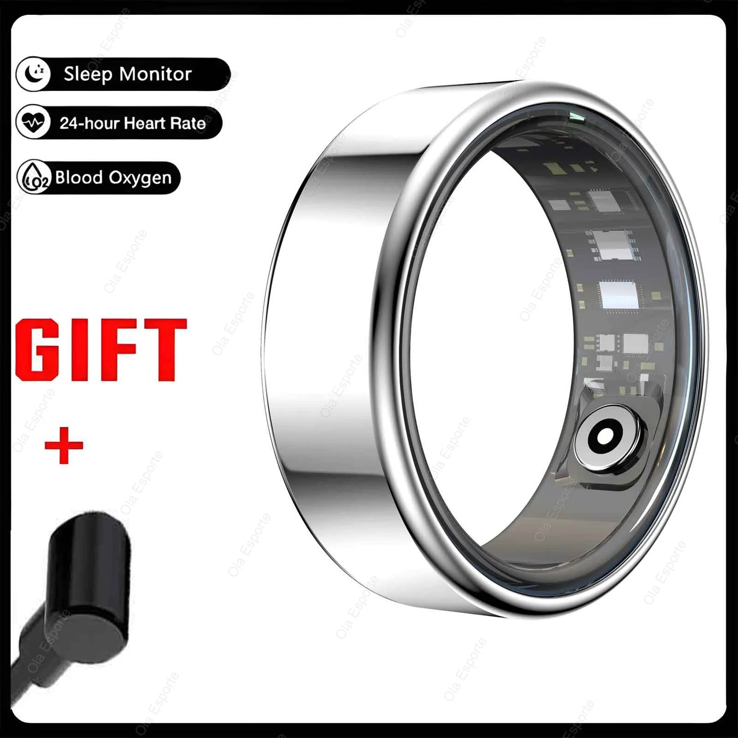 2026 New Multi-Functional Smart Ring Men Women With Charging Case Heart Rate Blood Oxygen Monitoring Waterproof For Android iOS