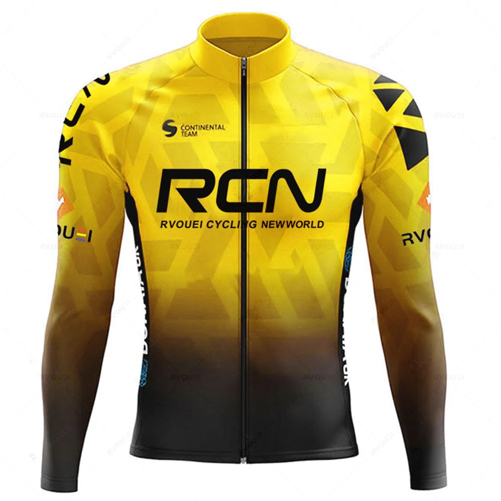 New 2025 Rcn Autumn Cycling Jersey Bib Pants Set Ropa Ciclismo Bicycle MTB Clothing Road Bike Suit Men Long Sleeve Bicicleta Set