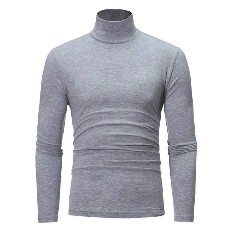 Spring Autumn Thin Men Pullovers Sweaters Turtleneck Knitted Sweater for Men Warm Clothing Male Sweaters Full Black White Tops