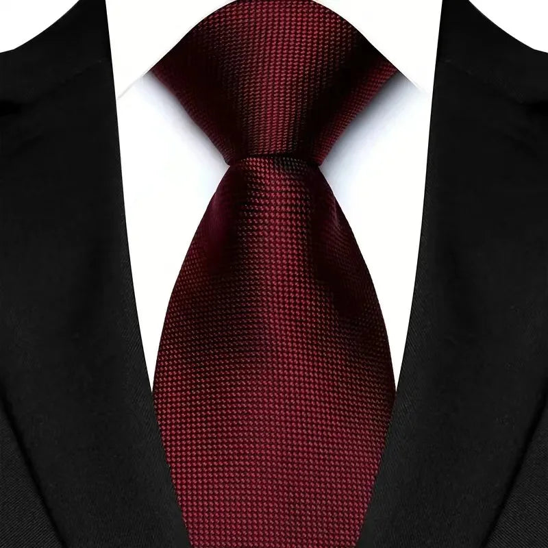 New Design Wedding 8CM Men Tie Dark Red Striped Paisley Flower Neckties For Men Business Party Groom Collar Accessories Gift