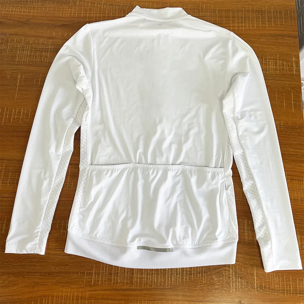 HISERWA Men Cycling Jersey Long Sleeve Pro Aero Slim Fit Cycling Jersey MTB Road Bike Clothing Breathable Quick Dry Shirts Tops