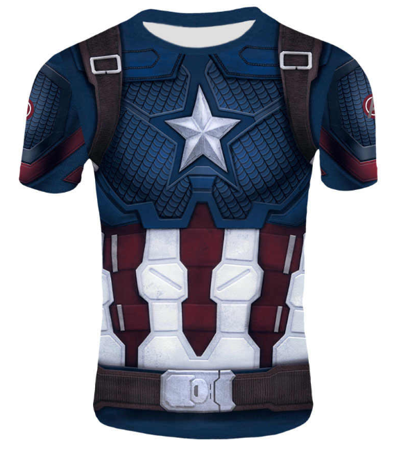 Avengers: Endgame Captain America Workout Compression Shirt - Long Sleeve