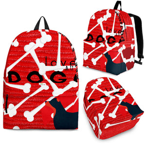 Red Love Dog Backpack