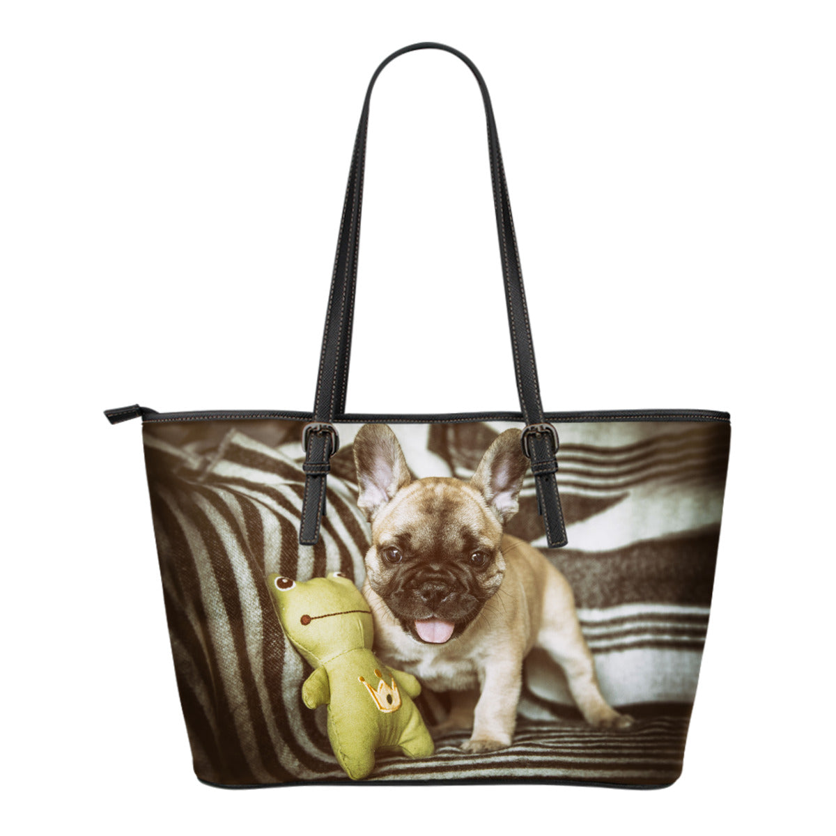 Women's French Bulldog Leather Tote
