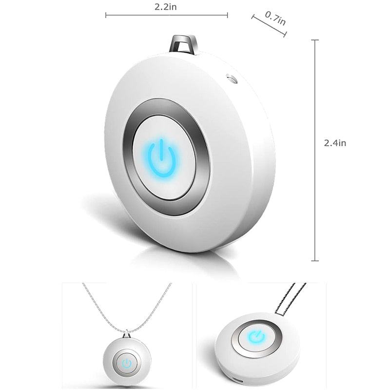 USB Portable Wearable Air Purifier, Personal Mini Air Necklace Negative Ion Air Freshener - No Radiation Low Noise for Adults Ki