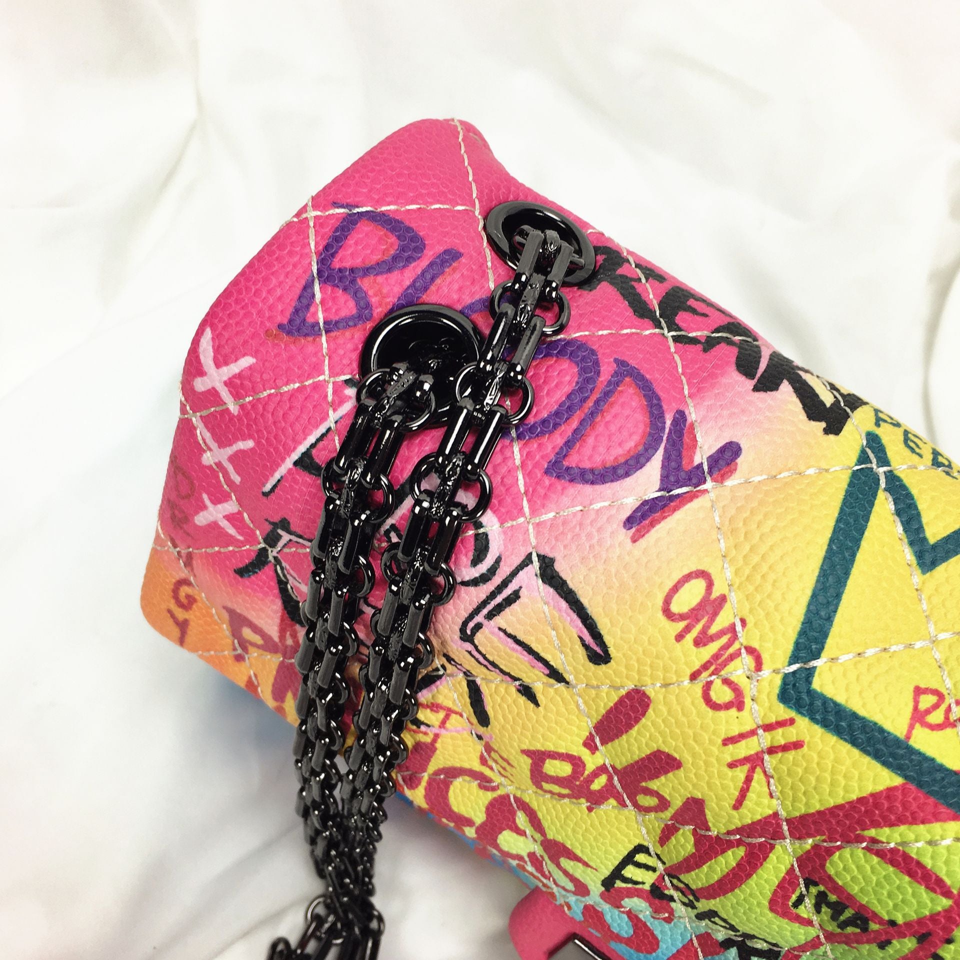 2019 new color graffiti printing shoulder bag fashion travel bag