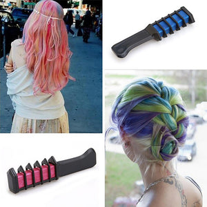 Temporary Hair Color Chalk Powder Comb Hair Dye Styling Tool for Cosplay Party