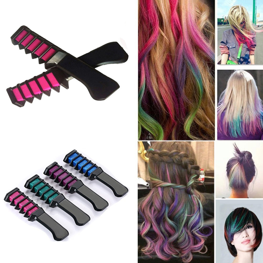 Temporary Hair Color Chalk Powder Comb Hair Dye Styling Tool for Cosplay Party