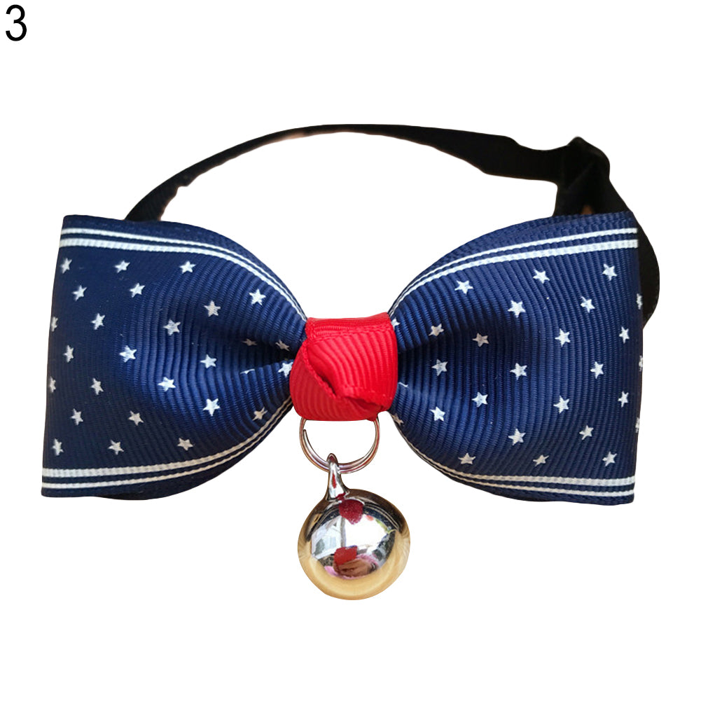 Cute Lovely Bowtie Dog Cat Pet Puppy Adjustable Bowknot Necktie Collar with Bell
