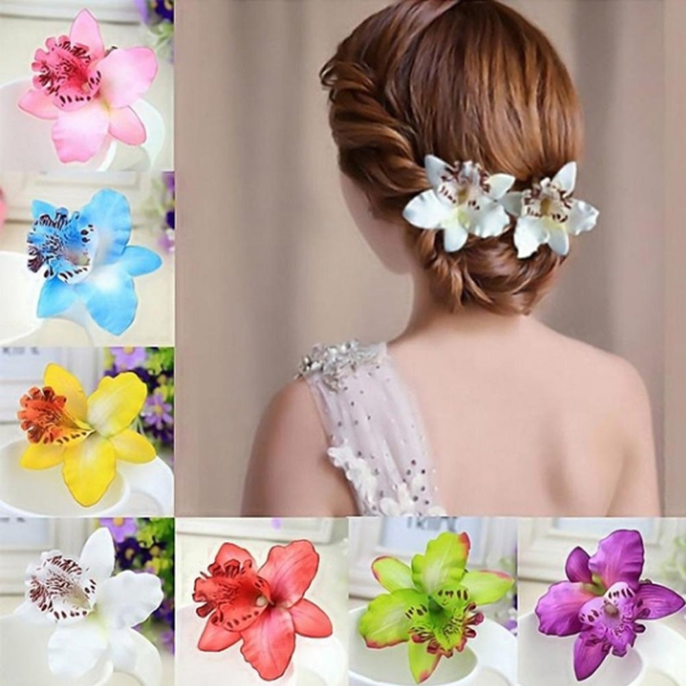 Sweet Women Wedding Party Beach Hairpin Silk Cloth Flower Hair Clip Accessory