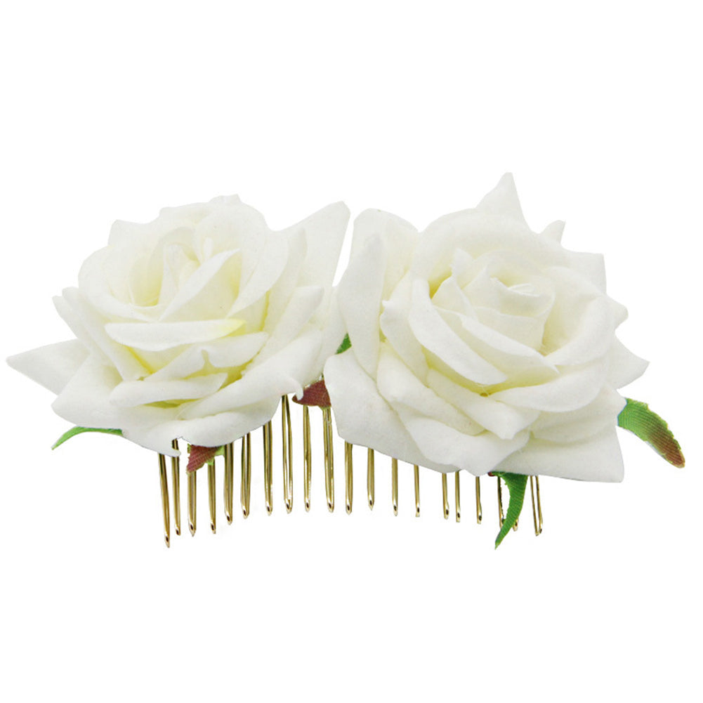 Rose Hairpin Bridesmaid Wedding Women Hair Accessory Bridal Flower Hair Comb