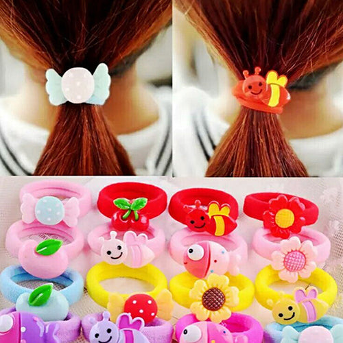6 Pcs Lovely Cartoon Hair Bands Fashion Baby Girls Unique Hair Care Hair Rings Rope