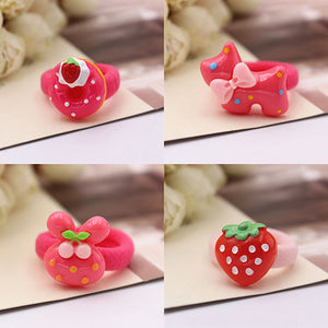 6 Pcs Lovely Cartoon Hair Bands Fashion Baby Girls Unique Hair Care Hair Rings Rope